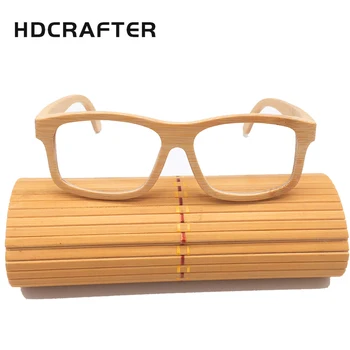 HDCRAFTER pravého Dřeva Bamboo Brýle Rámy pro Muže, Ženy Vintage Retro Krátkozrakost Optické Brýle Rám Jasné Objektiv