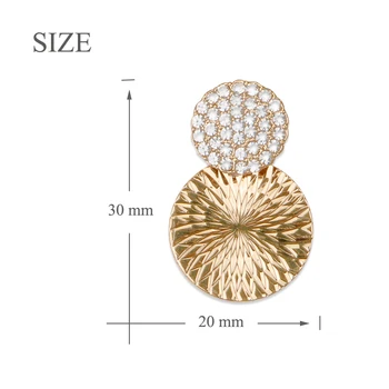 Hgflyxu Zlatá Barva crystal kulaté Náušnice pro Ženy, kvalitní Dárky Kamínky Ucho prsten Módní šperky Hot 2020