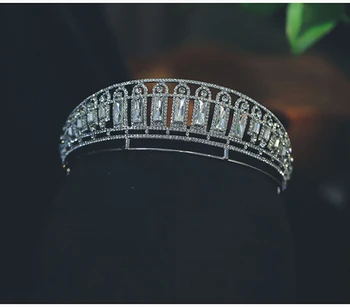 Himstory Šatonové Svatební Vlasové Doplňky Crown Průvod Gemmetric Čelenka Crystal Hairbands Kus Svatební Vlasy Šperky