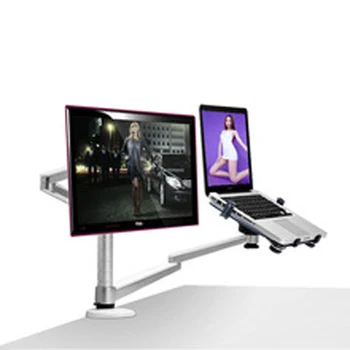 Hliníkové OA-7X Multimediální monitor desktop mount LCD psací stůl Držák+ Notebook stolní Držák Stojan plný pohybu otočit notebook 10-15