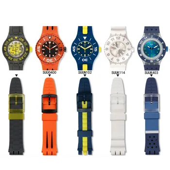 Hodinky doplňky pin spony silikonové popruh pro Swatch řemínek potápění série SUUB101SUUW101 sportovní vodotěsné popruh muži hodinky kapela