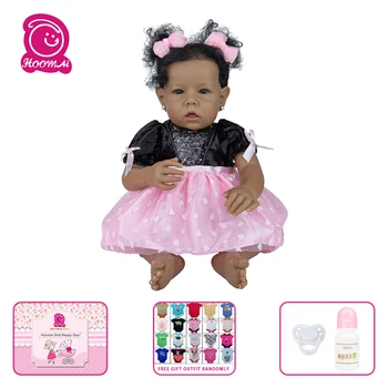 HOOMAI Realistické Reborn Baby Panenky s Měkkým Tělem, African American Realistická Panenka 20 Inch Nejlepší Dárek k Narozeninám