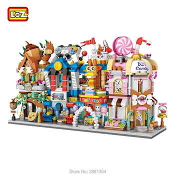 Horké LOZ Mini Ulici Bloky, Výhled na Město Matice obchodě hračkářství hru sále cukrárny Modely Cihly Vánoční Hračky pro Děti