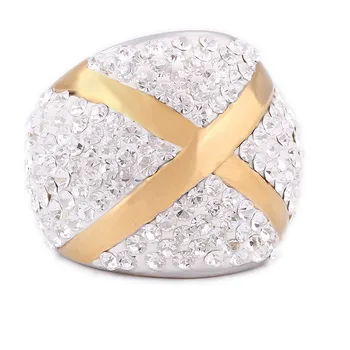 Hot Produkty Z Nerezové Oceli Prst Prsten Zlaté Barvy X Krystalu Prsten Šperky