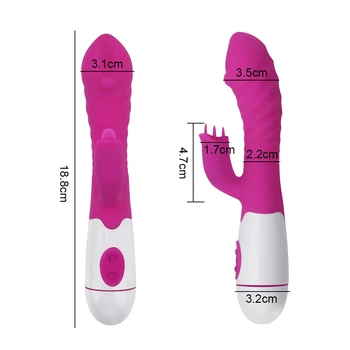 IKOKY 30 Frekvence Rabbit Vibrátor G-Spot Klitoris Stimulátor Bradavky Vagina Masáže Jazyk Lízání Vibrátor Sexuální Hračky pro Ženy