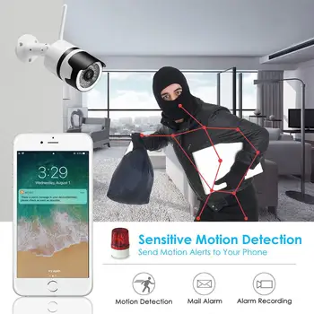 Inesun [2020 Nejnovější] Venkovní Bezdrátové Bezpečnostní Kamera 1080P, Vodotěsná, WiFi IP Kamery, Domácí Bullet Kamera S iOS Android App