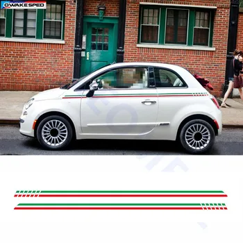 Italská Vlajka Pruhy Auta Linie Pasu Samolepky Dveře Tělo Přizpůsobené Nálepka, Auto Doplňky Karoserie Pro Fiat 500