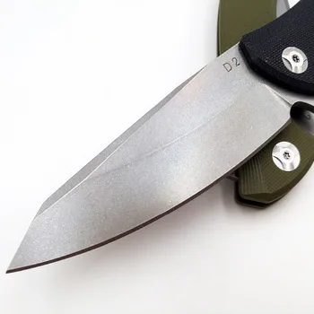 JSSQ Taktické Skládací Nůž D2 Blade G10 Rukojeť Armády Lovecké Camping Přežití Bojové Nože Venkovní Kapsa Utility EDC Nástroje
