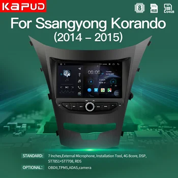 Kapud Android 10.0 Auto Auto Rádio Stereo Multimediální Přehrávač Pro Ssangyong Korando-Navigace GPS, 4G, Wi-fi DSP Ne DVD