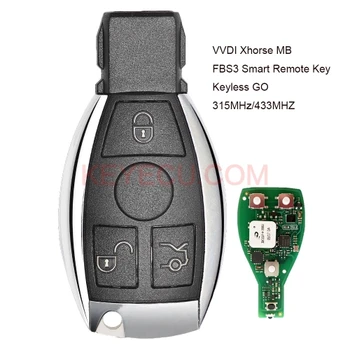 KEYECU Xhorse MB FBS3 BGA Keyless-Go Smart Remote Klíč 3 Tlačítko 315MHz/433MHZ pro Mercedes-Benz W204 W207 W212 W164 W166 W221