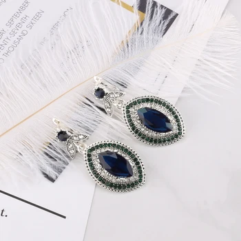 Kinel Luxusní 3ks Vintage Svatební Šperky Sady Pro Ženy 2017 Módní Stříbrná Barva Velký Krystal Prsteny, Náušnice A Náhrdelník