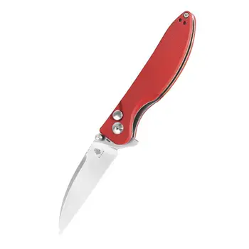Kizer Lovecký Nůž V3566N3 Houpat zpět 2020 Nové Tlačítko Červené G10 Rukojeť Nůž Outdoor Camping Nástroje