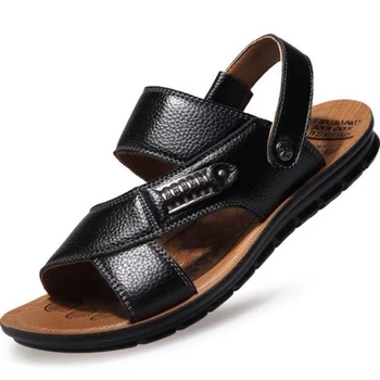 Korkové Pánské Sandály 2020 Letní Pravé Kůže Římské Sandály Mužské Ležérní Boty Beach Žabky Muži Módní Venkovní Pantofle Boty
