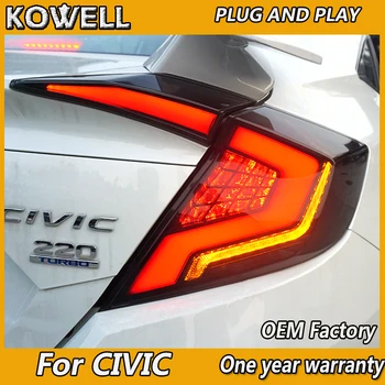 KOWELL Car Styling pro HONDA CIVIC X 10 zadní Světla LED zadní Světlo, LED Zadní Lampa DRL+Brzdy, Kufr, SVĚTLO, Automobilové Příslušenství