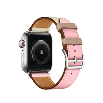Kožený Popruh pro Apple Watch Band 44 mm 40 mm 42 mm 38 mm Single Tour Correa Náramek Watchband Iwatch Série 5/4/3/2/1 Příslušenství