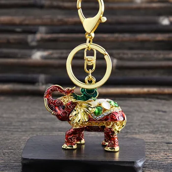 Kreativní 3D Smalt Slon Klíčenka Řemesla přívěšek na Klíče Móda Kroužek na Klíče Crystal Animal Taška Přívěsek na Klíče Jedinečné Šperky