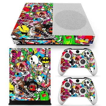 Kreslený Design Obtisk Kůže Pro Microsoft Xbox One Slim Skin Samolepka+2KS Regulátoru Skiny Pro Xbox One S Herní Příslušenství