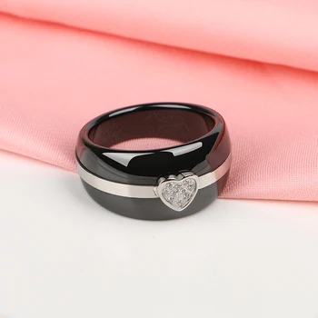 Krásné Srdce CZ Alien Prsten pro Ženy Muži S Zdravé Keramické Šperky Nikdy Nevyblednou Dárek pro Milence, Rodinu