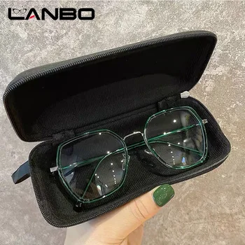 LANBO Vysoce Kvalitní Černé Kožené Brýle Případ Set Dámské Brýle Případě Brýle Pouzdro S Šňůrkou Zip Pánské Brýle Případ