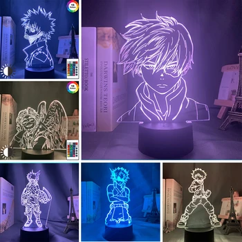 Led Noční Světlo Lampy Anime Můj Hrdina Academia Shoto Todoroki Tvář Design pro Děti Dítě Chlapci Ložnice Dekor Akryl Stolní Lampa Dárek