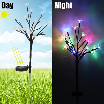 LED Solární Světlo pro Zahradní Dekorace Strom Květina Solární Trávník Svítilny, Vodotěsné Venkovní Osvětlení Krajiny Cesta Světla Domů Decor