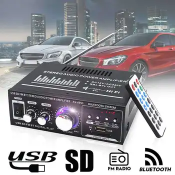Lepy 12V/220V 400W 2 CH Bluetooth hi-fi Stereo Zesilovač USB, SD FM Rádio Stereo Power Auto Zesilovač Audio Zesilovač Doma