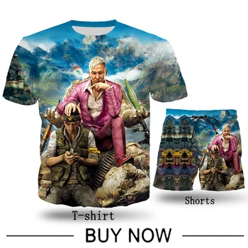 Letní Far Cry 3 Coast T-shirt Muži Oblečení 3D Tisku, Hra, Tričko, Mikina Unisex Mikiny Ležérní Streetwear Šortky Set T43