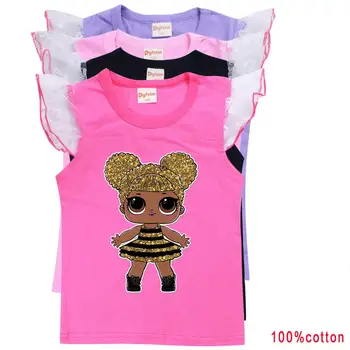LOL Překvapení Panenku Letní Dívka Dítě okvětní Lístek Tylu Rukáv Bavlněné Tričko, Dítě, Dítě, Krásný Kreslený T-shirt Topy Trička Ležérní Oblečení