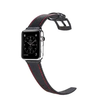 Luxusní Popruh pro Apple watch 5 pásmový 44mm 40mm iWatch kapely 42mm 38mm Uhlíkové vlákno+Kůže watchband náramek pro řadu 6 SE 4 3