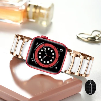 Luxusní popruh pro apple watch 6 se kapela 44mm 40mm série 5 4 Náramek pro iwatch 3 42mm 38mm Nerezové Oceli Keramické hodinek