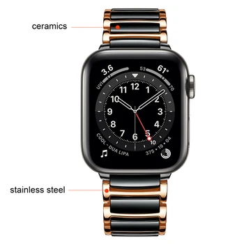 Luxusní popruh pro apple watch 6 se kapela 44mm 40mm série 5 4 Náramek pro iwatch 3 42mm 38mm Nerezové Oceli Keramické hodinek