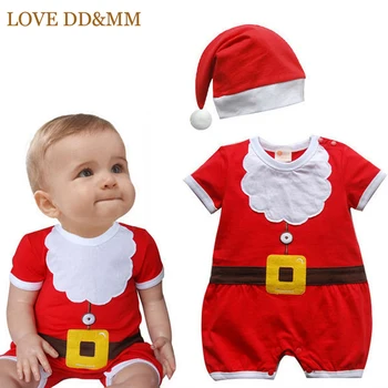 LÁSKA DD A MM Hot prodej Vánoční Dárek Chlapci Dívky Pás Kojenecká Baby Rompers Santa Claus Oblečení Novorozence Oblečení