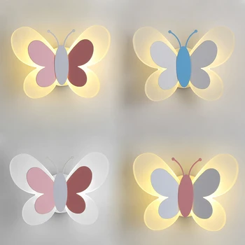 Macaron Butterfly Led Nástěnné svítidlo Svítidla Svítidla, Domácí Dekorace pro Obývací Pokoj Ložnice Zrcadlo Světlo Koupelna Svítidla Moderní