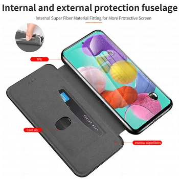Magnetický Kožený Držák Telefonu Flip Pouzdro na Sumsung M51 Pro Samsung Galaxy A51 4G 51 A515f M 5 1 M515f Měkké Karta Peněženka Kryt