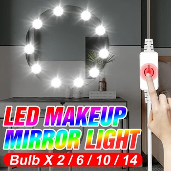 Make-up Nástěnné Svítidlo Led Zrcadlo Světlo USB Marnost toaletní Stolek Kosmetické Zrcadlo, Lampa Led 16W Make-up Světlo Žárovky Sada pro Koupelnu