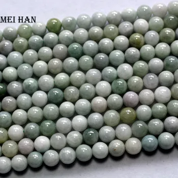 Meihan ping (1 pramen) přírodní 8 mm Barmě Jade hladké kulaté kameny, korálky pro výrobu šperků DIY