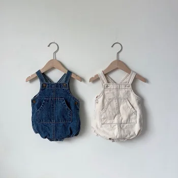 MILANCEL dětské oblečení bez rukávů dětské body baby dívky džínové obleky korejský styl dítě jeden kus