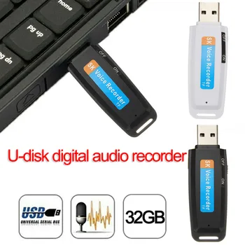 Mini U-Disk o Digitální Záznamník, USB 3.0 Flash Disků Maximální Podpora 32GB Paměťovou Kartu