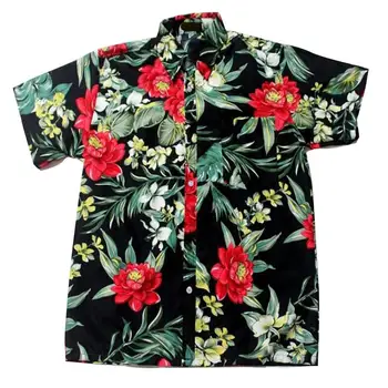 MISSKY Muži Hawaii Košile Letní Beach Volný čas Květinové Tropické Přímořské Havajské Košile Ležérní Camisas Krátký Rukáv Topy