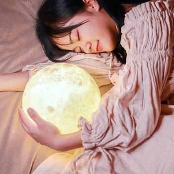 Moon Light 3D Tisk Domů Dekor Stolní Lampa Žárovka Moon Lamp Osobnosti 12/15/18cm RGB Perfektní Dárek Zemi Tvůrčí Jas