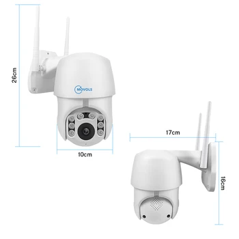 Movols 1080P Automatické sledování PTZ IP kamera Wifi, 4X Digitální Zoom Bezpečnostní Kamery IR Vodotěsné Speed Dome, 2MP kamery