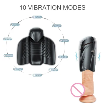 Muž Silikonové Masturbant Cup 10 Rychlostí Režimu Glans Penis Vibrátory Masáže Cvičenec Erotické Dospělý Sex Hračky Pro Muže Produkty
