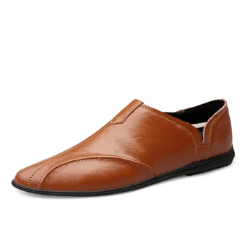 Muži Boty Originální Kožené Pohodlné Mokasíny Muži Ležérní Boty Chaussures Obuv Byty Muži Ležérní Přírodní Kůže Mokasíny
