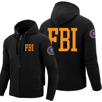 Muži FBI Mikiny Tisk Federálního Úřadu pro Vyšetřování Fleece Zip Policejní Mikiny Cosplay Kapucí Zimní Oblečení Ženy Tops