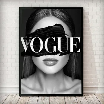 Móda Dívka Portrét Plátno Obraz Severské Pop Vogue Plakáty a Tisky Umění Nástěnné Obrázky pro Obývací Pokoj Domácí Výzdoba Bezrámové