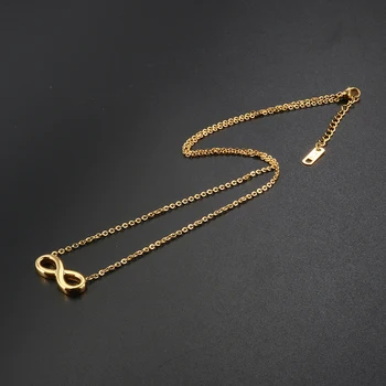 Móda Z Nerezové Oceli Šperky Set Infinity Přívěskem Náhrdelník Náušnice Zlaté Barvy Chian Kouzlo Šperky Pendientes Mujer Bijoux