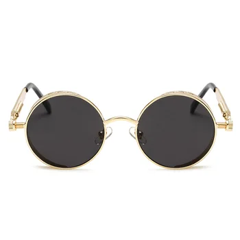 Módní Kulaté Steampunk Brýle Značky Design Ženy Muži Vintage Parní Punk Brýle UV400 Odstíny Oculos de sol