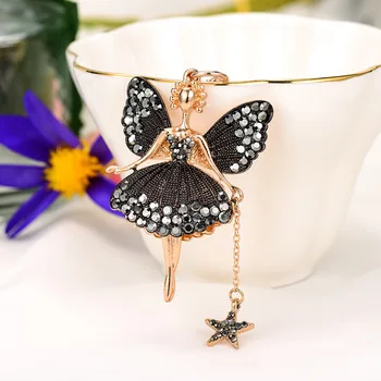 Módní Malý Andílek Přívěšek Drahokamu Butterfly Víla Přívěšek Na Klíče Cetku Ženy Taška Ornament Balet Dívka Auto Přívěsek Šperky