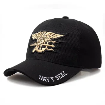 Módní Vysoce Kvalitní Bavlna Pevné Pánské Navy Seal Cap Army Cap Kšiltovka Pro Dospělé Venkovní Sportovní Sluneční Clona Snapback Klobouk