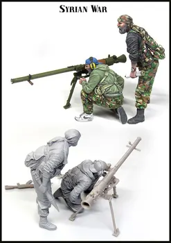 Měřítku 1/35 Moderních Bojovníků v Syrské Válce 2 osoby Miniatury Nelakované Pryskyřice Model Kit Obrázek Doprava Zdarma